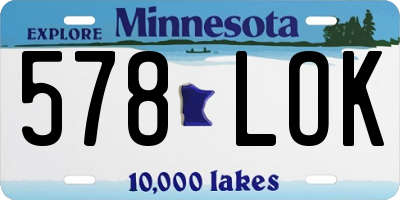MN license plate 578LOK