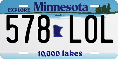 MN license plate 578LOL