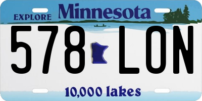 MN license plate 578LON