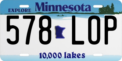 MN license plate 578LOP