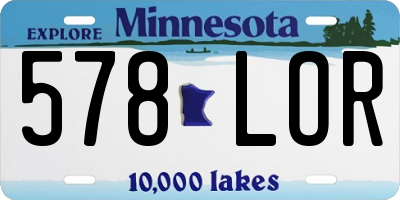 MN license plate 578LOR
