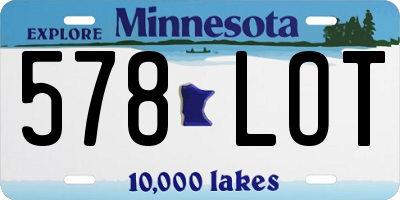 MN license plate 578LOT