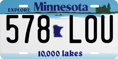 MN license plate 578LOU