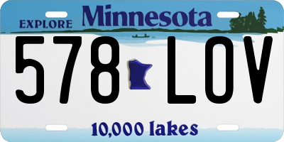 MN license plate 578LOV