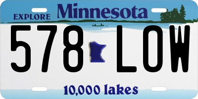 MN license plate 578LOW