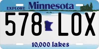MN license plate 578LOX
