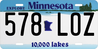MN license plate 578LOZ