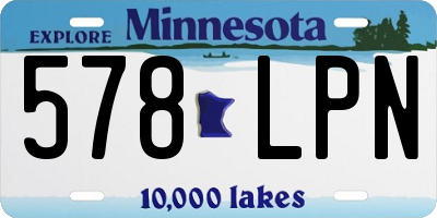 MN license plate 578LPN