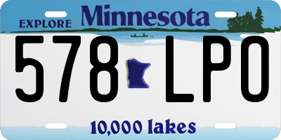 MN license plate 578LPO