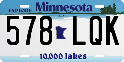 MN license plate 578LQK