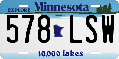 MN license plate 578LSW