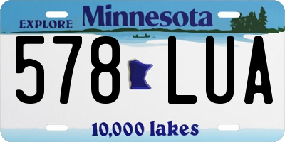 MN license plate 578LUA