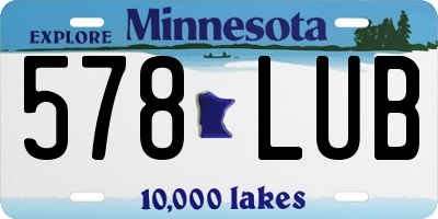 MN license plate 578LUB