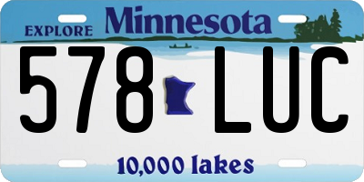 MN license plate 578LUC
