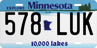 MN license plate 578LUK
