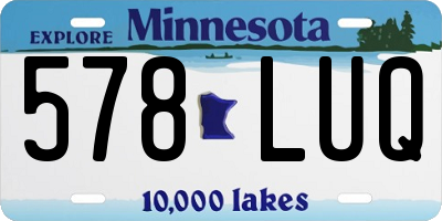 MN license plate 578LUQ
