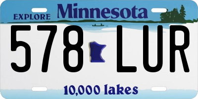 MN license plate 578LUR