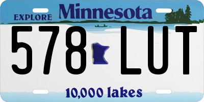 MN license plate 578LUT