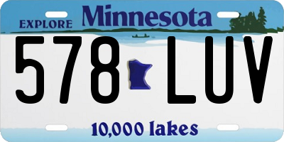 MN license plate 578LUV