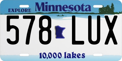 MN license plate 578LUX