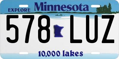 MN license plate 578LUZ