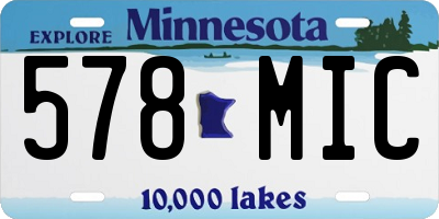 MN license plate 578MIC