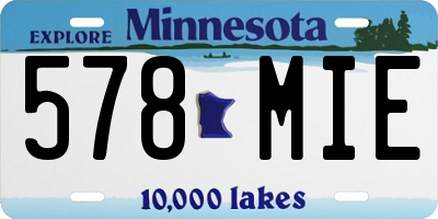 MN license plate 578MIE