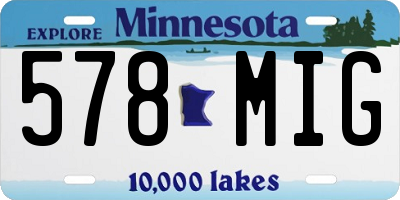 MN license plate 578MIG