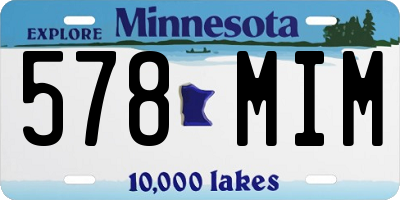 MN license plate 578MIM