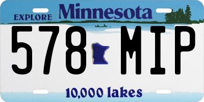 MN license plate 578MIP