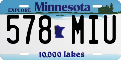 MN license plate 578MIU