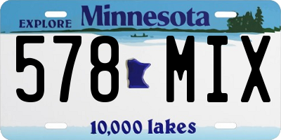 MN license plate 578MIX