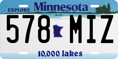 MN license plate 578MIZ