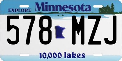 MN license plate 578MZJ