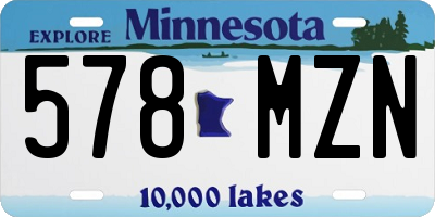 MN license plate 578MZN