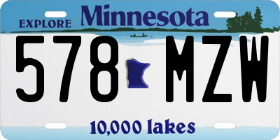 MN license plate 578MZW