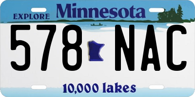 MN license plate 578NAC