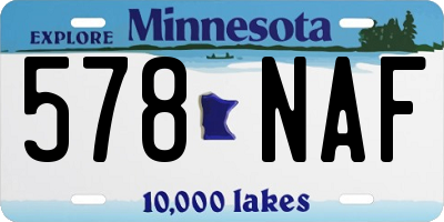 MN license plate 578NAF