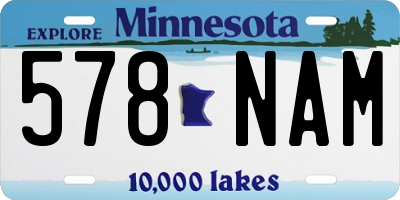 MN license plate 578NAM