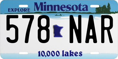 MN license plate 578NAR