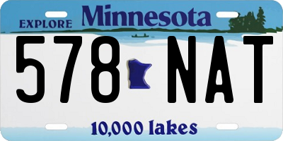 MN license plate 578NAT