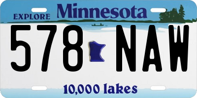 MN license plate 578NAW