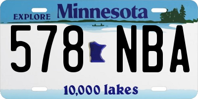 MN license plate 578NBA