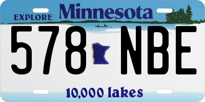 MN license plate 578NBE