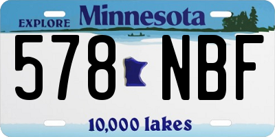 MN license plate 578NBF
