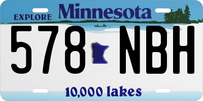 MN license plate 578NBH