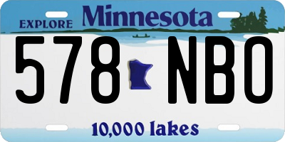 MN license plate 578NBO