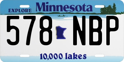 MN license plate 578NBP