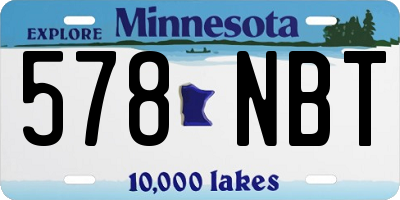 MN license plate 578NBT