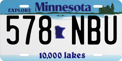 MN license plate 578NBU
